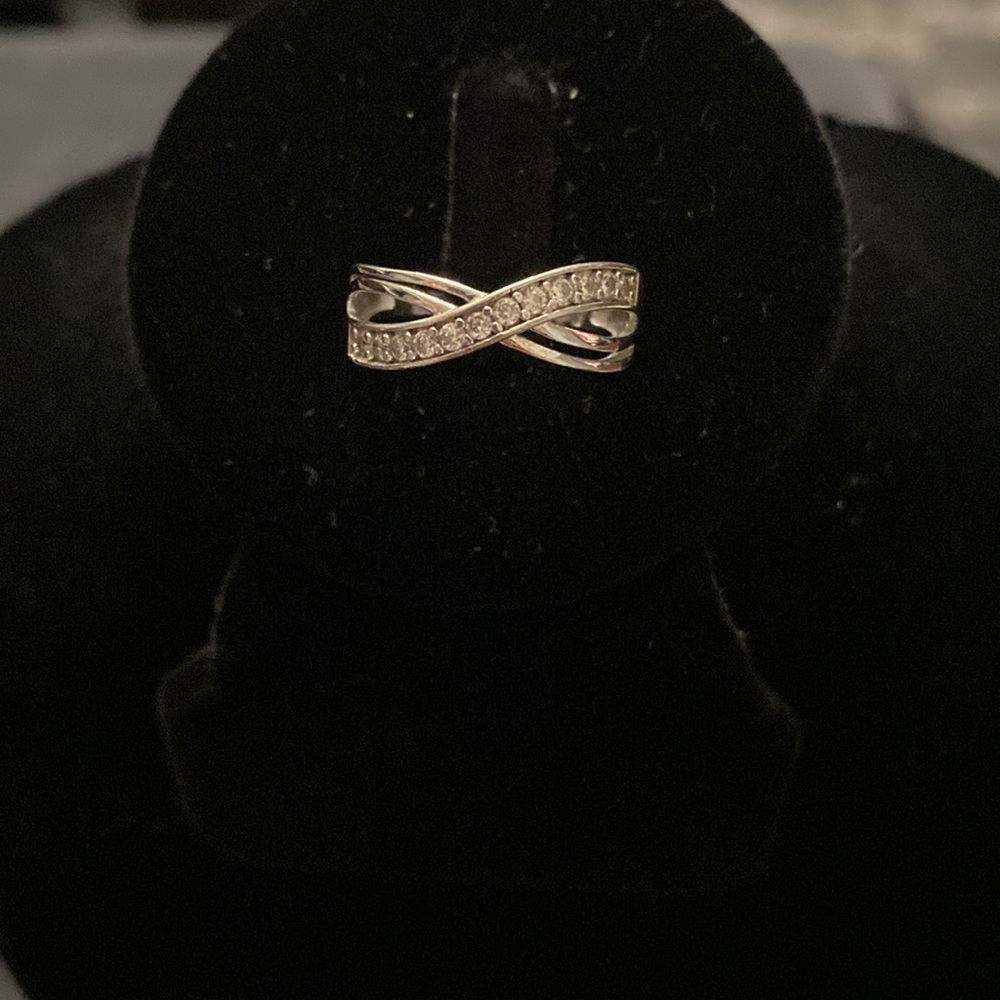 Sterling Silver Ring with a diamondique accent